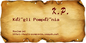 Kégli Pompónia névjegykártya